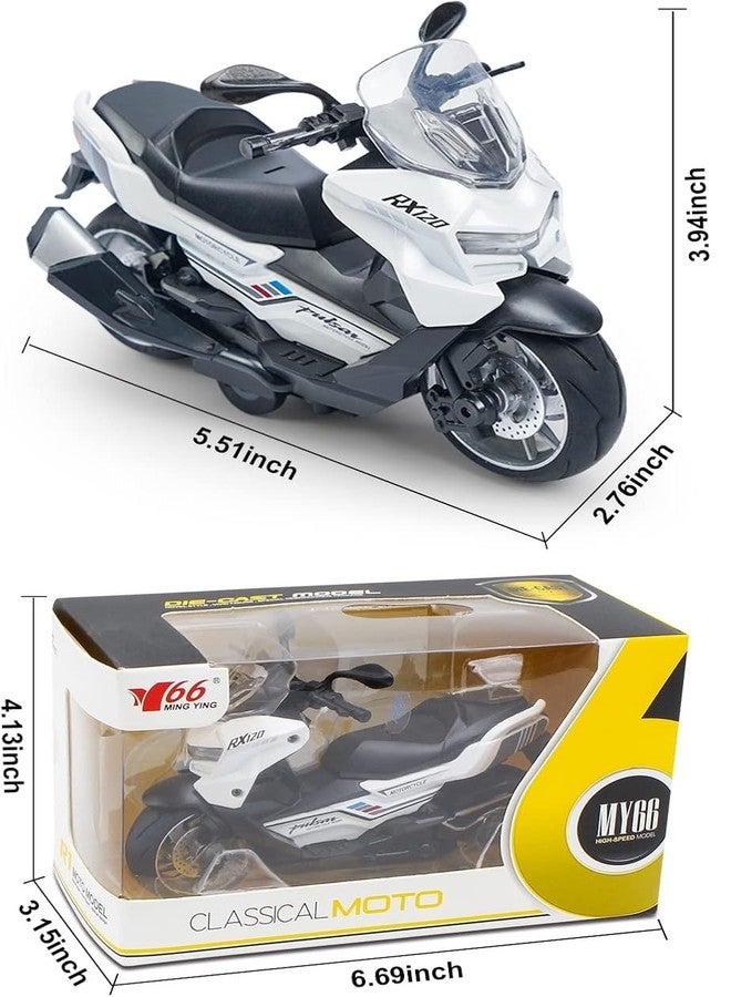 Bestie toys لعبة دراجة نارية من بيستي تويز، دراجة نارية تعمل بالسحب للخلف مع أصوات وأضواء، نموذج دراجة نارية للأطفال، مركبة تعمل بالسحب للخلف للأطفال من عمر 3 سنوات فما فوق (بولسار Rx120)، متعدد الألوان - Image 2